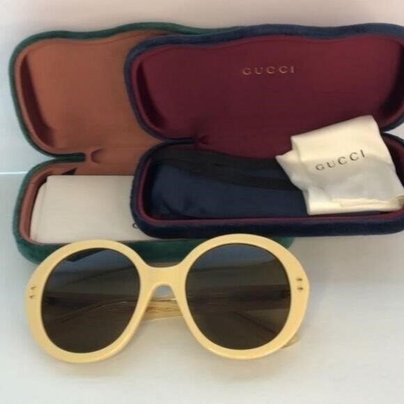 💯 Oginal New GUCCIGG1081S Round-Frame Acetate Sunglasses - Picture 5 of 12